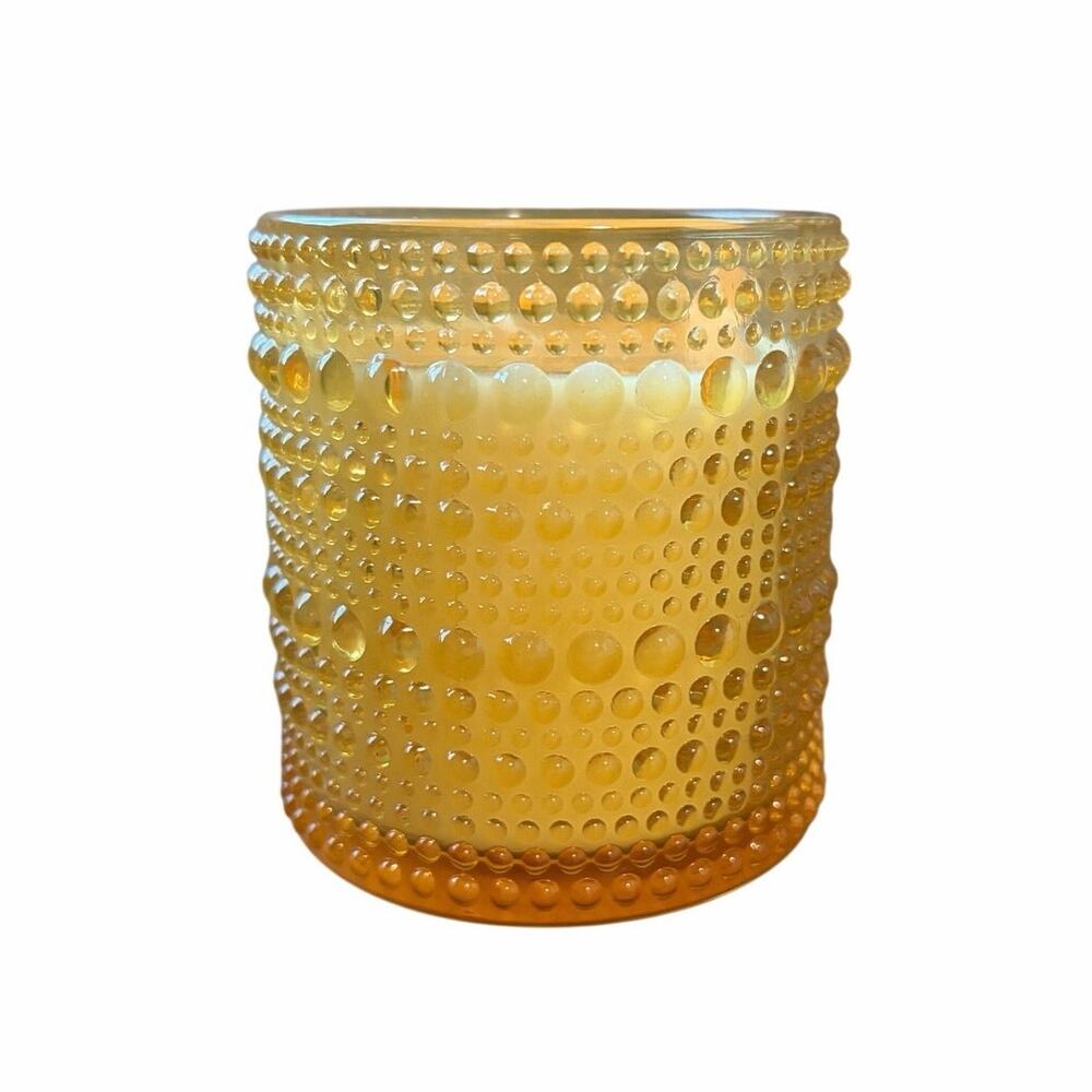 Place & Time Vanilla Bean Cake 4.9oz Scented Candle Hobnail Textured Glass Jar